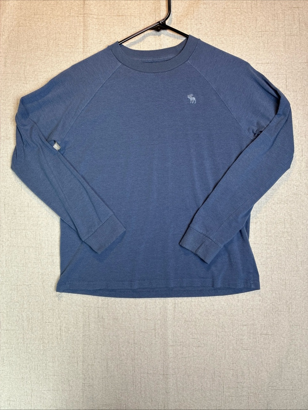 Abercrombie Kids Long Sleeve TShirt 13/14 Blue Gray Extra Soft A&F Moose Logo L